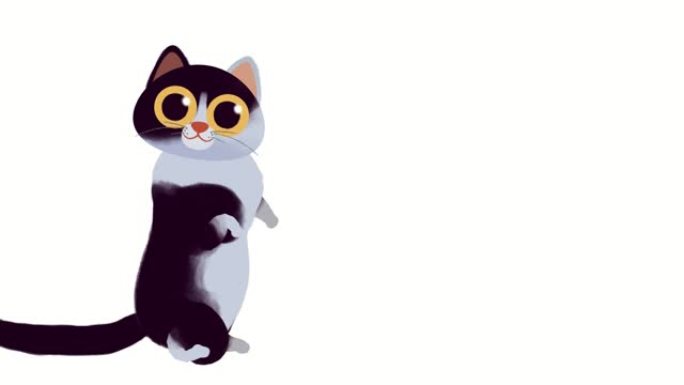 可爱猫咪小猫展示招牌卡通动画