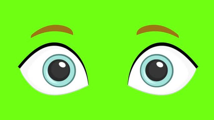 绿色色度背景上眨眼的循环动画