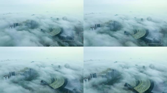 航拍柳州会展柳东新区