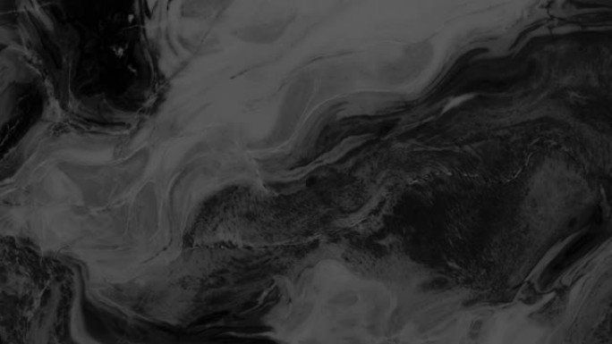黑色背景上充满活力的彩色灰色液体在催眠运动中流动的动画