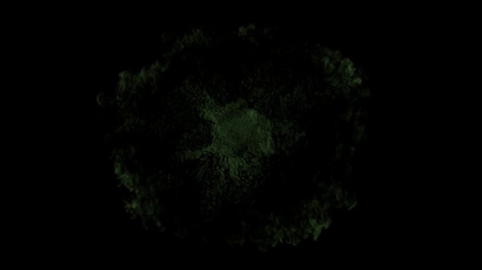 绿色冲击波过渡，上部视图，亮度哑光4K