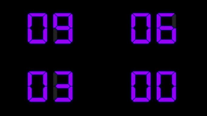 数字时钟10秒倒计时计时器动画运动图形