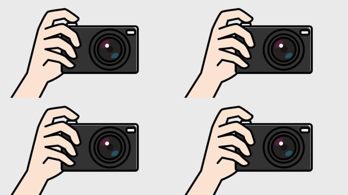 用相机拍照的手视频插图 (4k分辨率: 透明背景)