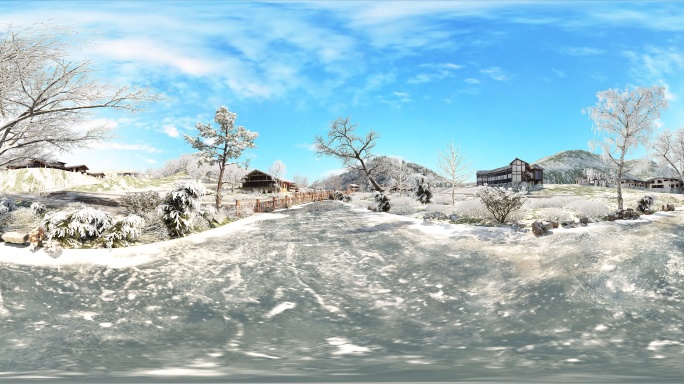 VR冬天雪景360度全景4K