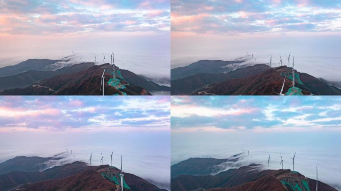 风力发电大风车4K延时（各种地形和天气）