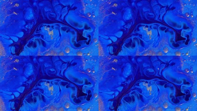 蓝色液体艺术流动抽象