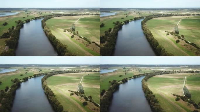 2020年12月澳大利亚维多利亚州吉普斯兰马洛附近雪河和邻近湿地的无人机镜头