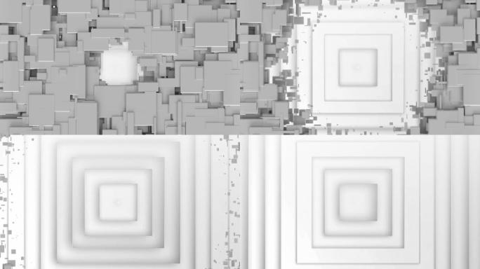 灰色3d块显示白色方块的动画