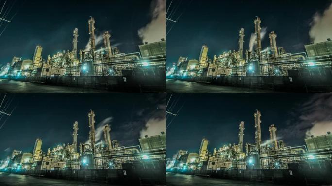川崎市工厂夜景的延时