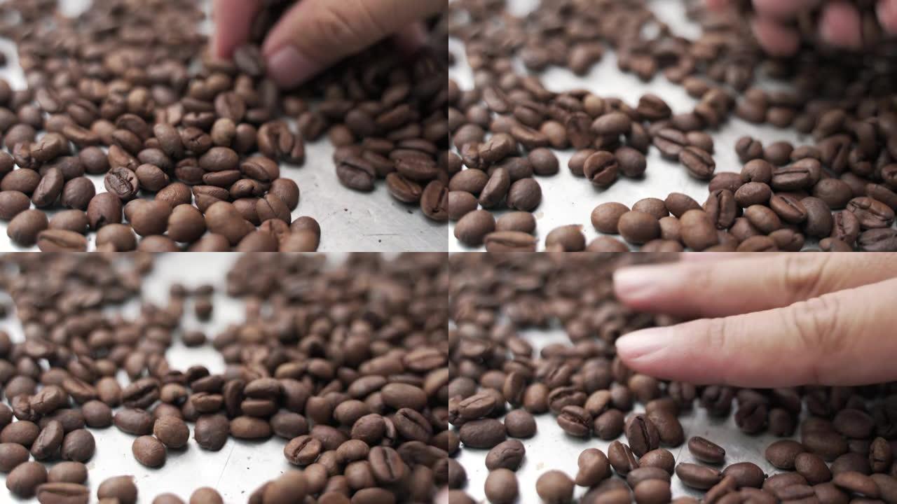 手工采摘劣质烘焙咖啡豆