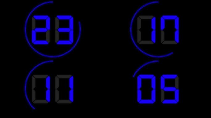 数字时钟30秒倒计时计时器动画运动图形