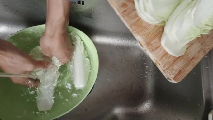 用水清洗白菜的最佳镜头