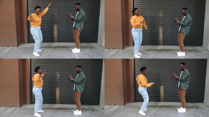 年轻人拍摄女友为社交媒体趋势跳舞