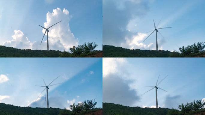 风力发电大风车4K延时（各种地形和天气）
