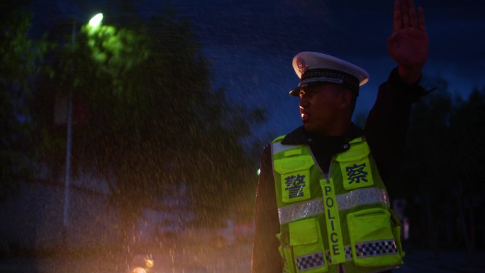 交通警察 交警执勤 交警指挥 交警背景