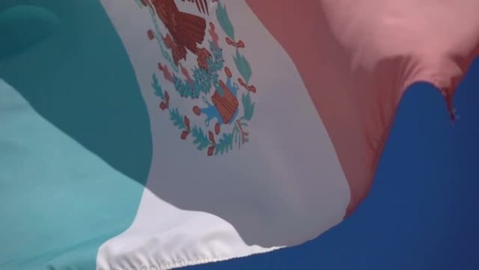 慢动作中的墨西哥国旗120fps