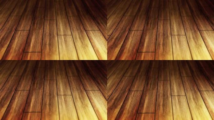 走在有复制空间的木地板上。跑步和步行走几步。跑步者脚的特写。商业挑战概念。循环动画。