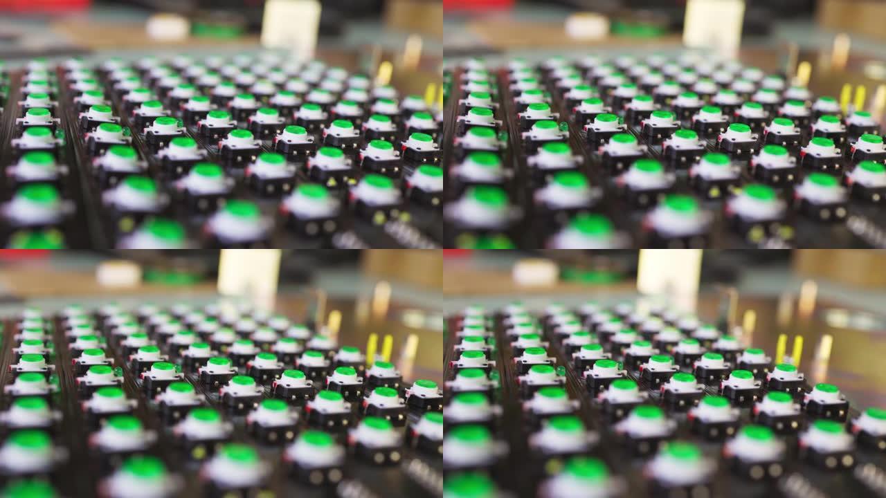 面板发光二极管指示灯的滑块拍摄正在生产中
