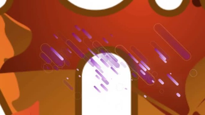 文字秋季销售动画，秋林背景上有落叶和紫色小径