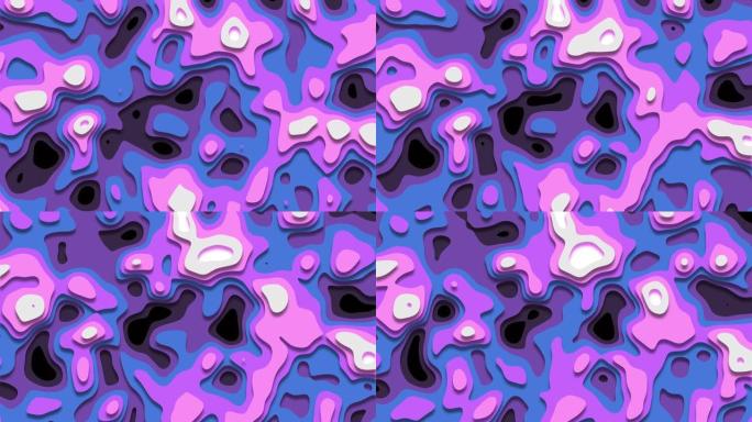 粉色和紫色图层剪裁风格的运动图形，3D动画