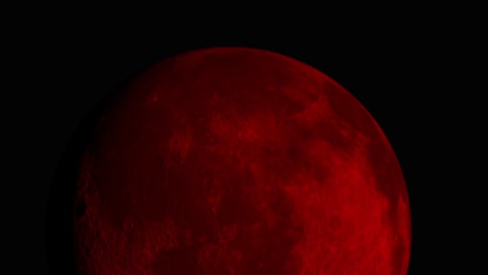 夜空中的红色月亮