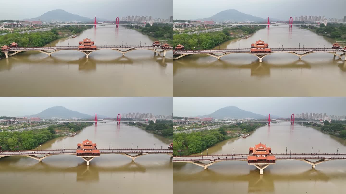 航拍福建漳州九龙江南山桥