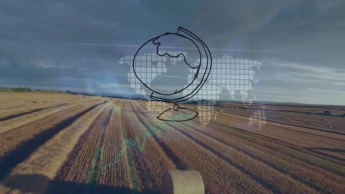 农业领域的全球和金融数据处理动画