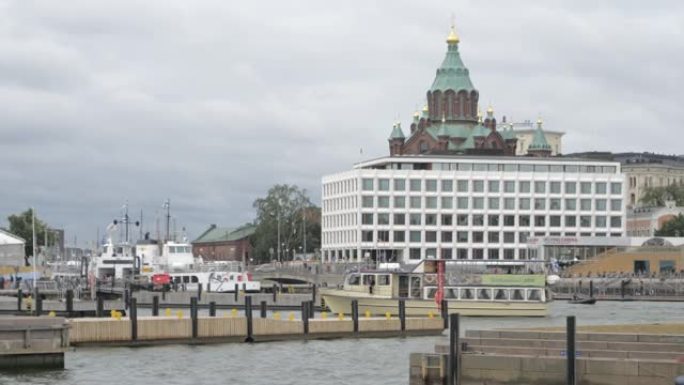 芬兰赫尔辛基市中心的建筑景观。
