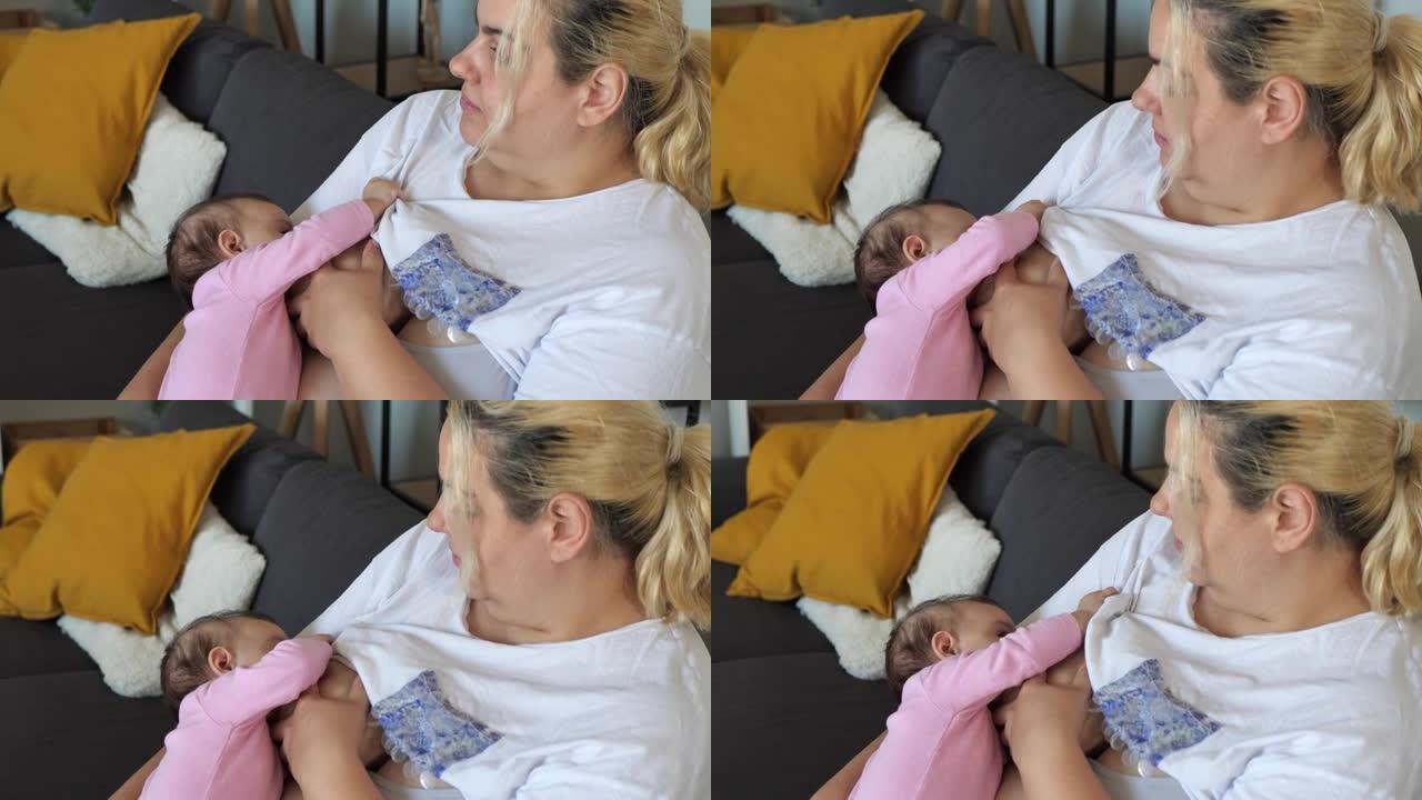 母亲母乳喂养女婴