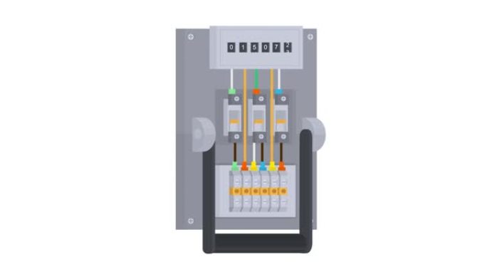 电表。切换动画。卡通