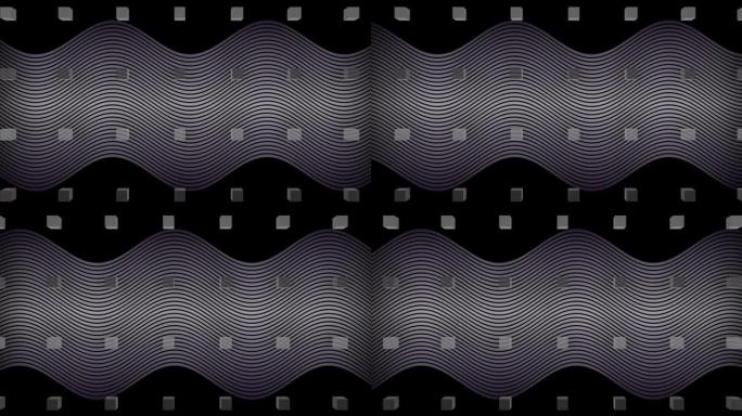 薄波浪形动力学白线和黑色移动的块行的动画