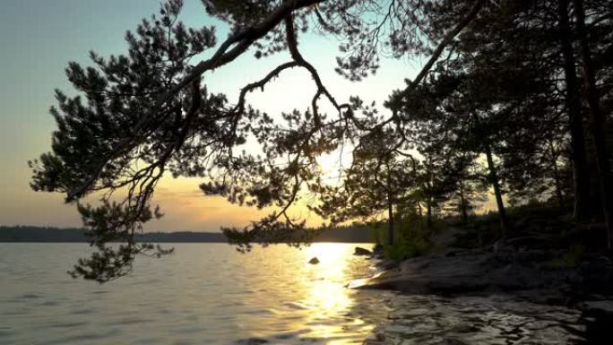 芬兰仲夏夜的日落
