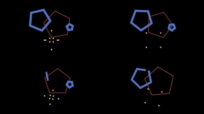动画彩色几何形状。