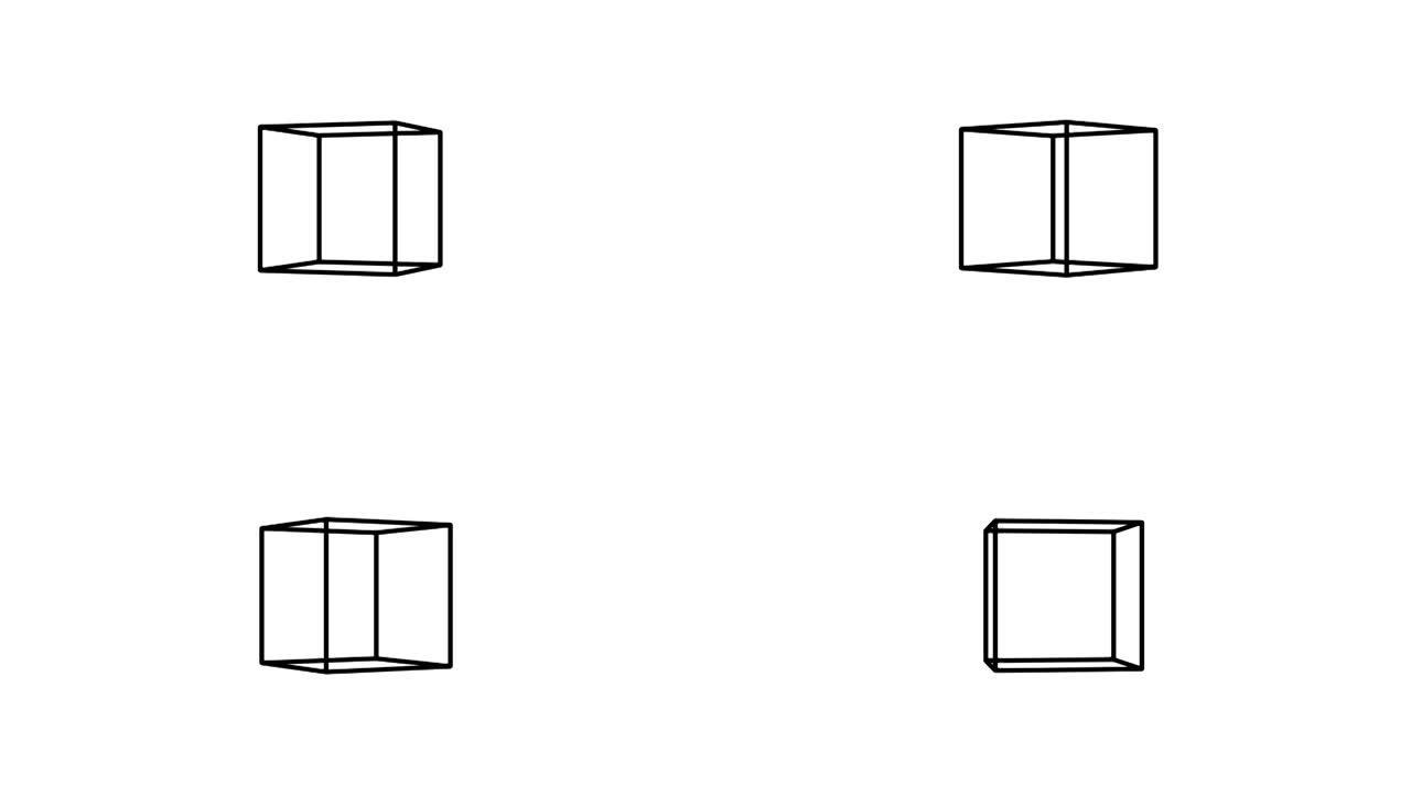 立方体3D运动动画运动图形