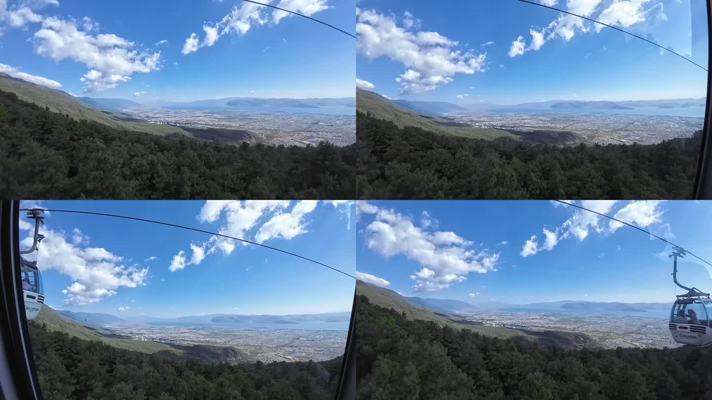 大理苍山全景风景洱海索道