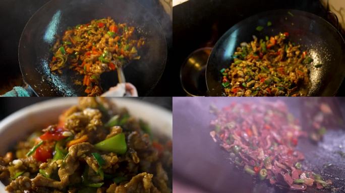 家庭厨房炒菜爆炒空镜3