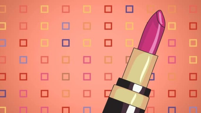 橙色背景上的口红动画