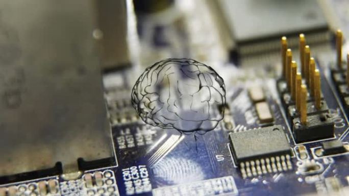 人脑动画和电路板上的数据处理
