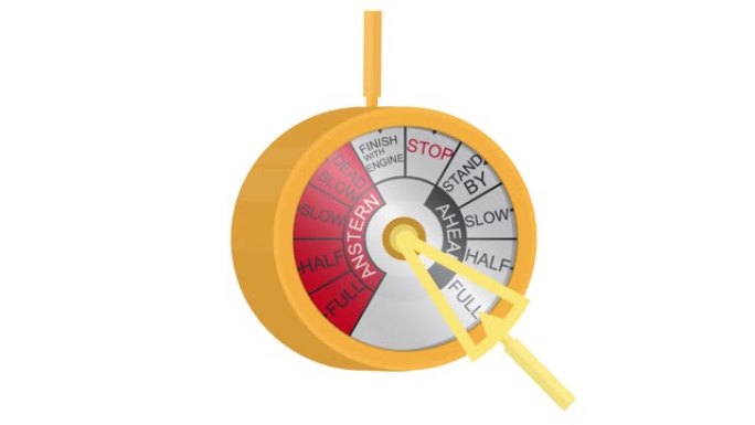 电报引擎。船上电报的动画。卡通