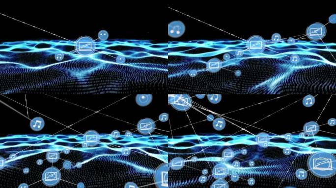 通过二进制编码实现具有数字图标的连接网络的动画