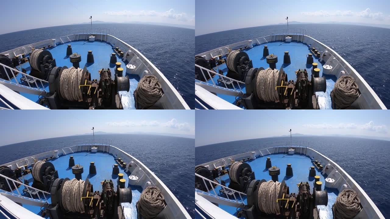 4k视频情侣在希腊扎金索斯的渡船上享受暑假