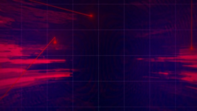 在红色背景上移动的发光轨迹的动画