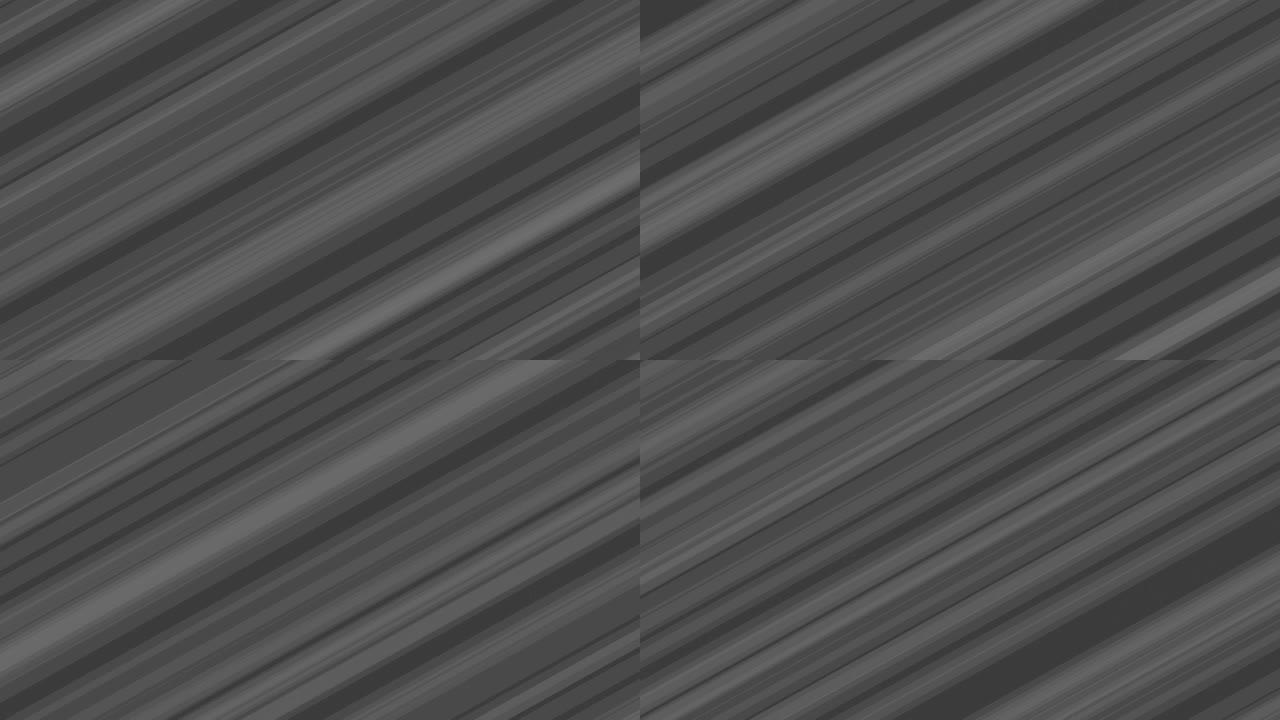 4k速度线对角位移图黑白循环动画。快速部队未来毛刺位移地图哑光彩色黑白背景
