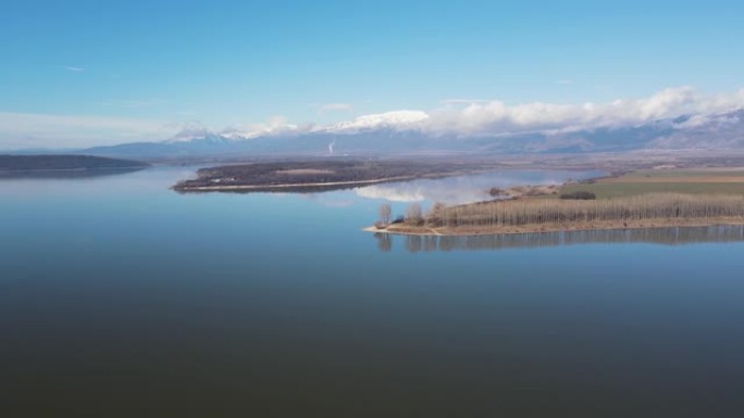 保加利亚科普林卡水库鸟瞰图