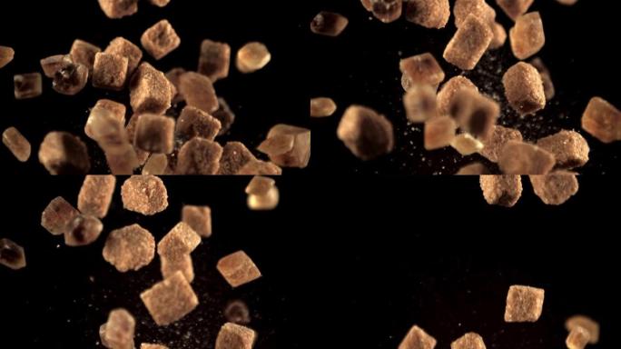 立方体中蔗糖的超慢动作上升。以1000 fps的高速相机拍摄。