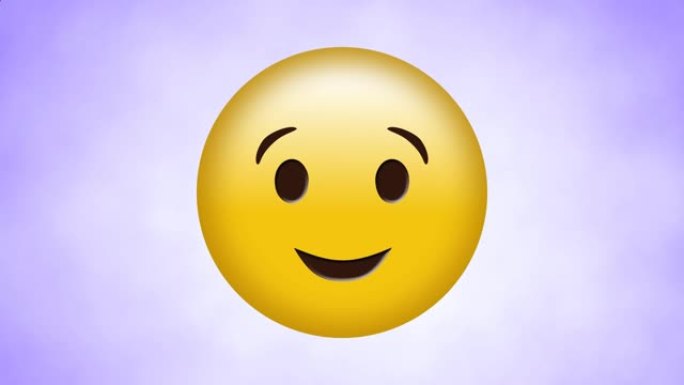 紫色背景上微笑表情图标的动画