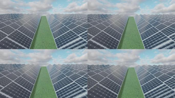太阳能农场清洁能源概念。