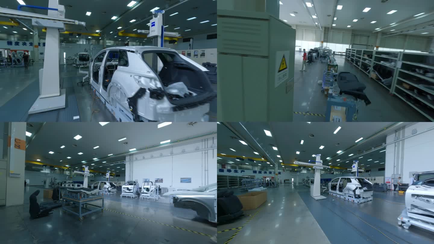 新能源汽车工厂穿越机拍摄素材6
