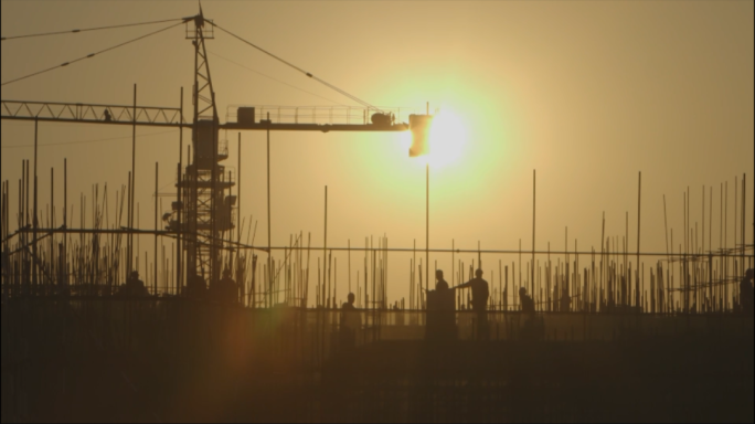 建筑工地延时 钢筋焊接 钢筋施工