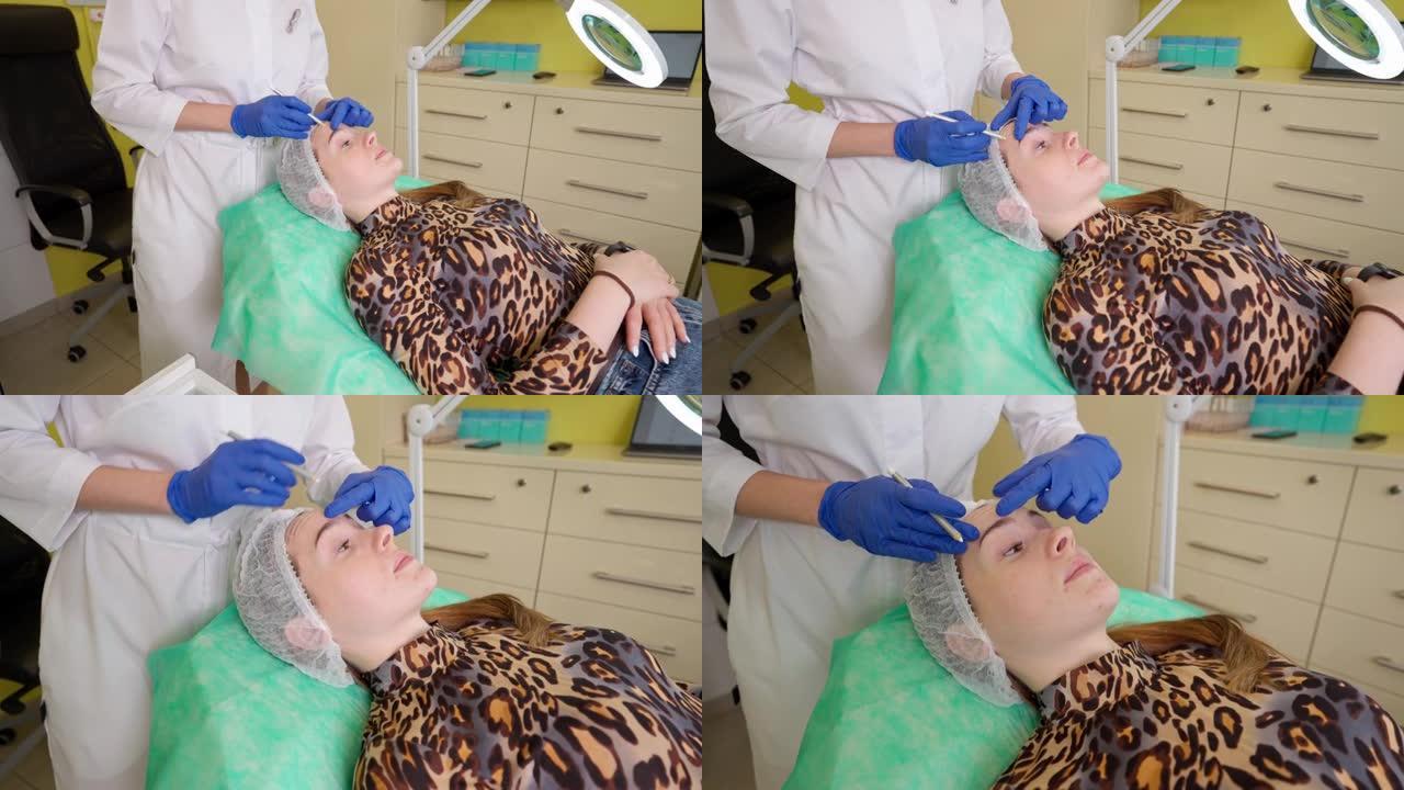 美容师为xeomin注射液准备患者皮肤